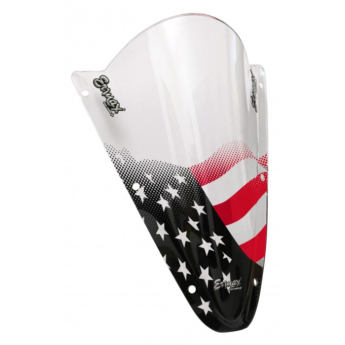 Black and red Stars & Stripes silkscreen for screen and windshield Black and red Stars & Stripes silkscreen for screen and windshield