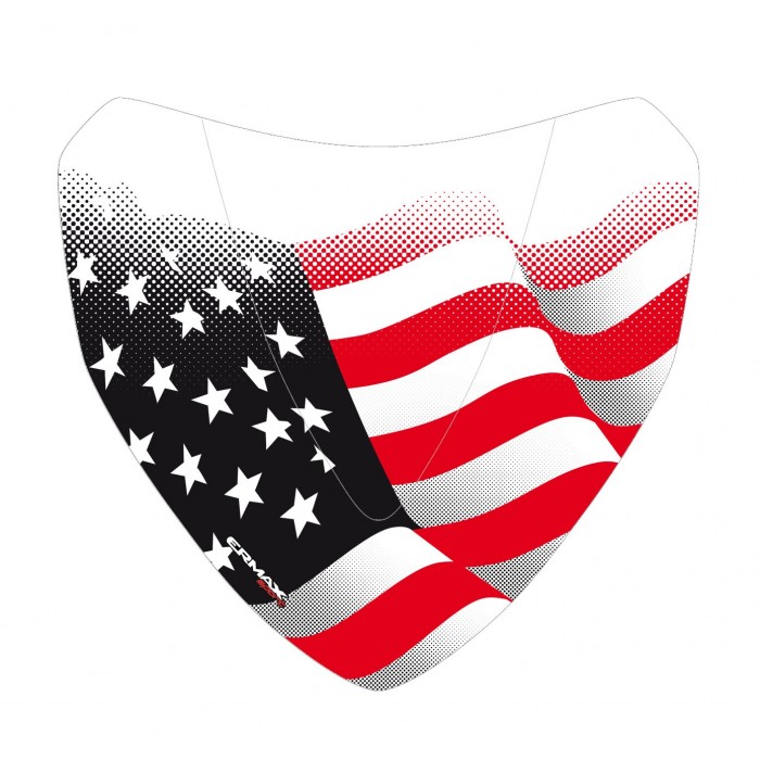 Sérigraphie Stars & Stripes noire et rouge pour saute-vent Sérigraphie Stars & Stripes noire et rouge pour saute-vent