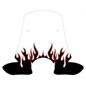 Sérigraphie Flaming noire et rouge pour bulle et pare brise