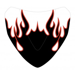 Sérigraphie Flaming noire et rouge pour saute-vent